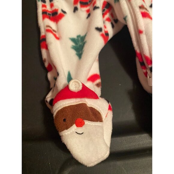 Carter's First Christmas Newborn Baby African American Santa Footed Sleeper - Picture 4 of 11